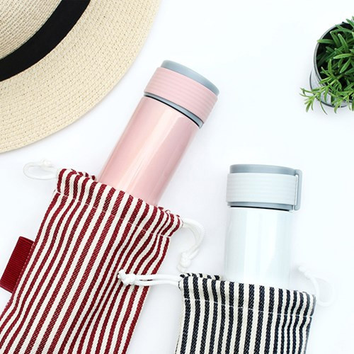 Bookfriends Stripe small drawstring pouch