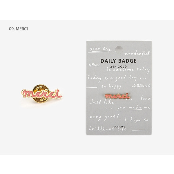 09 Merci - Dailylike Daily 24k gold plated badge