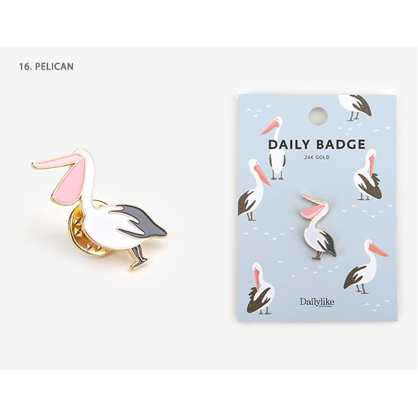 16 Pelican - Dailylike Daily 24k gold plated badge 