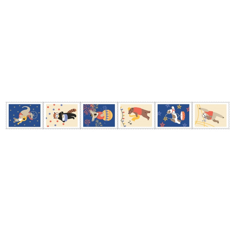 Dailylike Animal musicians deco single stamp masking tape Dailylike Animal musicians deco single stamp masking tape