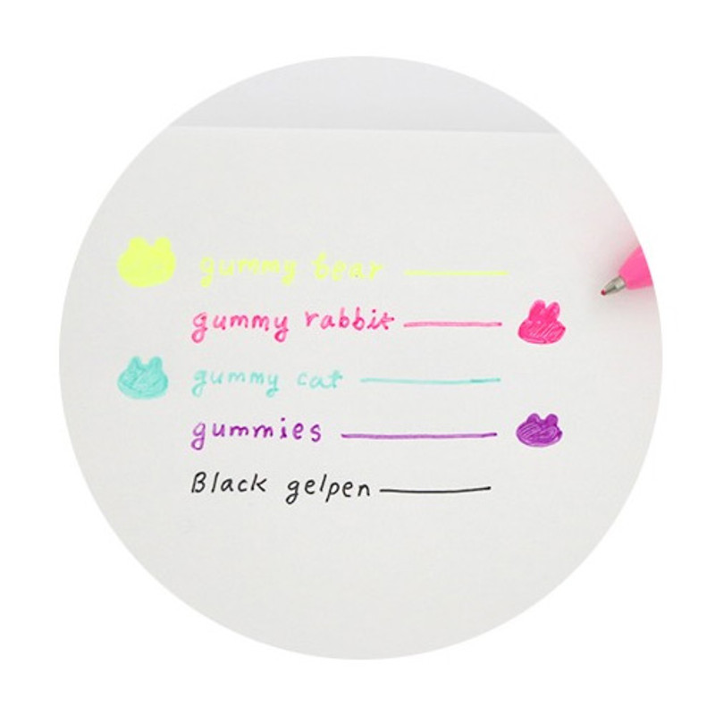 ROMANE Gummies black gel pen 0.5mm with 0.8mm neon refill ROMANE Gummies black gel pen 0.5mm with 0.8mm neon refill
