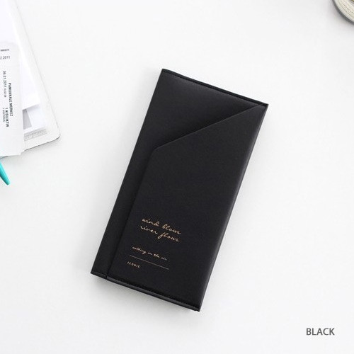 Black - Iconic Slit passport cover case holder wallet