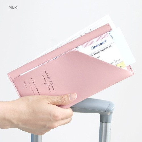 Pink -Iconic Slit passport cover case holder wallet