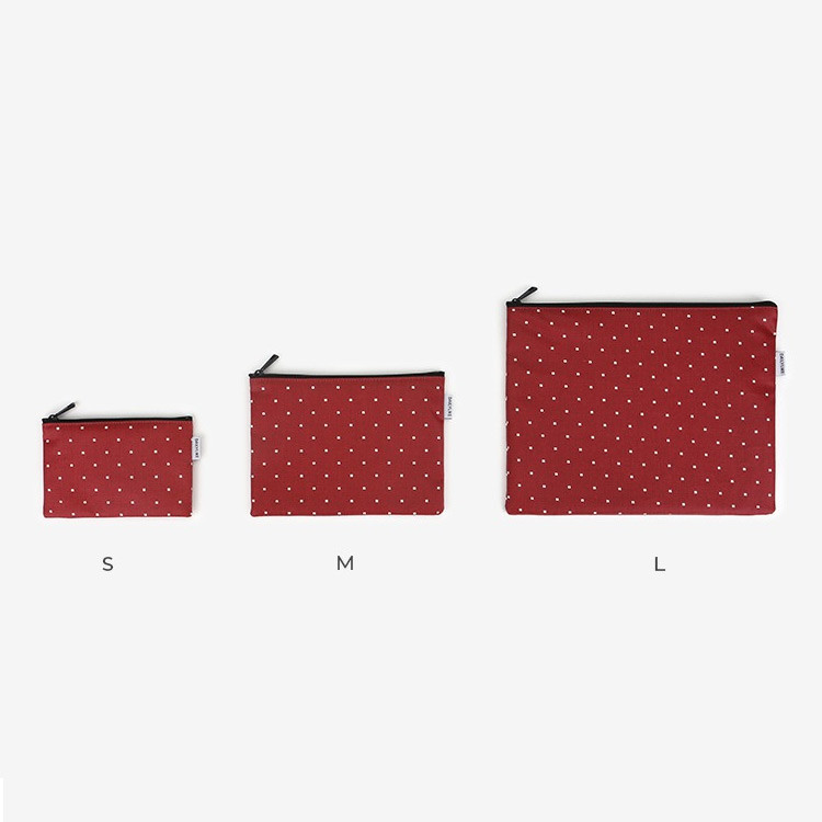 Dailylike Laminated cotton fabric zipper pouch - Red window