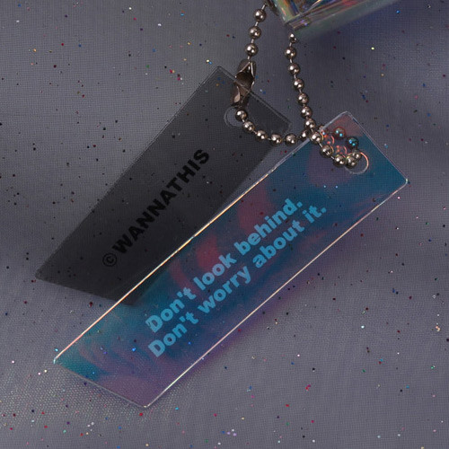 Wanna This Square clear pocket folding pouch bag