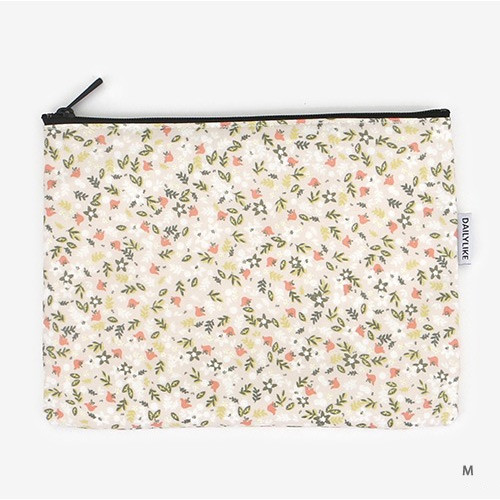 Medium - Laminated cotton fabric zipper pouch - Citrus farm