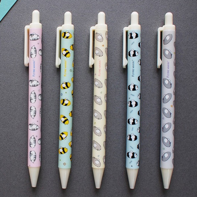 Flying Waikiki pattern knock black ink 0.38 mm ballpoint pen