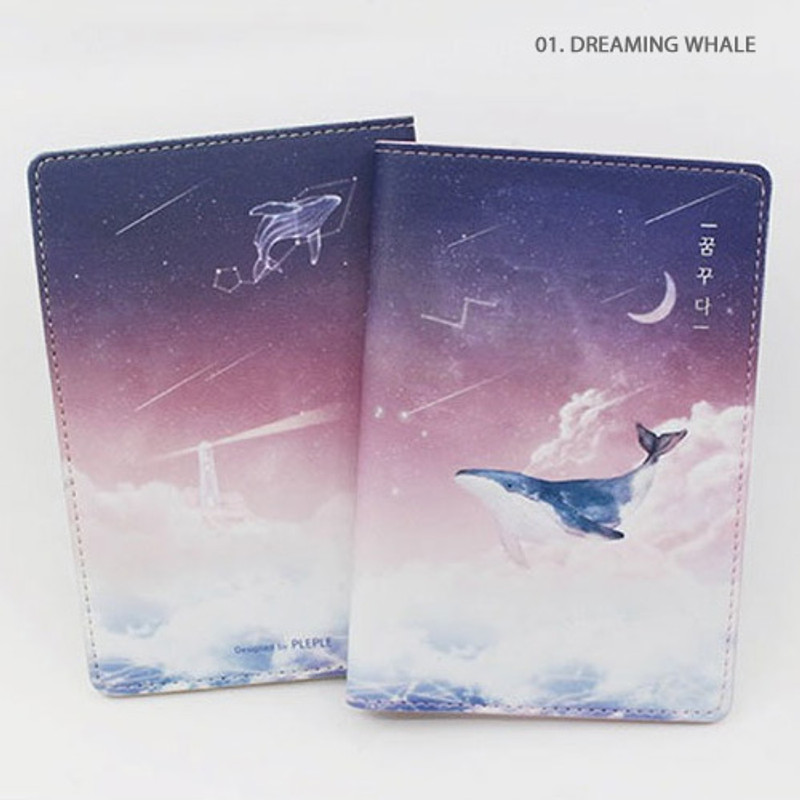 Dreaming whale -Dreaming travel passport cover case holder