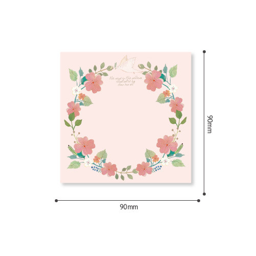 Size - Indigo Willow flower pattern memo notepad