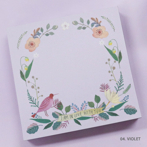 Violet - Indigo Willow flower pattern memo notepad