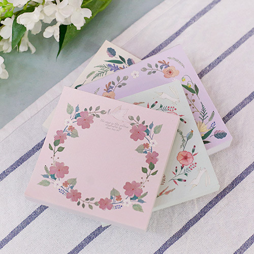 Indigo Willow flower pattern memo notepad