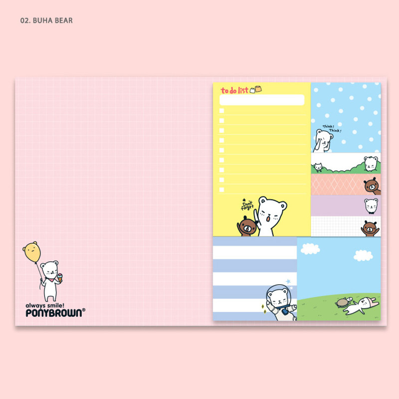 Buha bear - Cute illustration marif sticky notebook Buha bear - Cute illustration marif sticky notebook