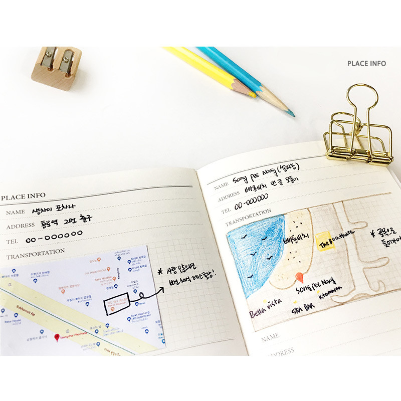 Place info - O-check Light travel daily planner notebook Place info - O-check Light travel daily planner notebook