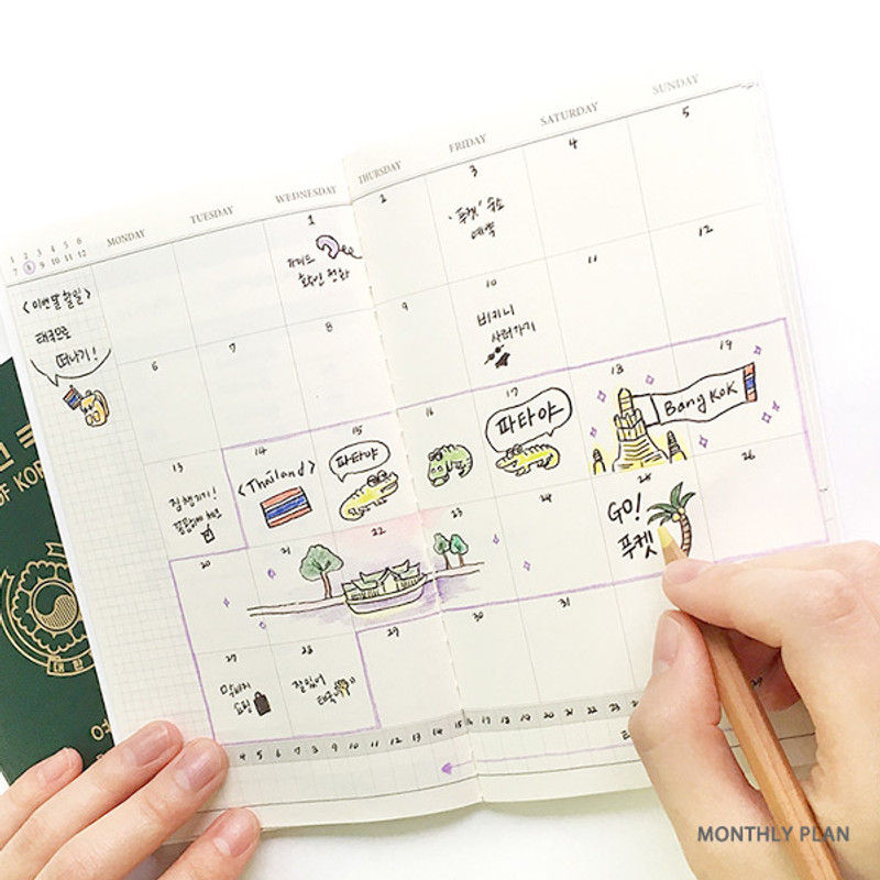 Monthly plan - O-check Light travel daily planner notebook Monthly plan - O-check Light travel daily planner notebook