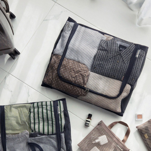 Charcoal gray - Travelus mesh packing organizer bag XXL ver3
