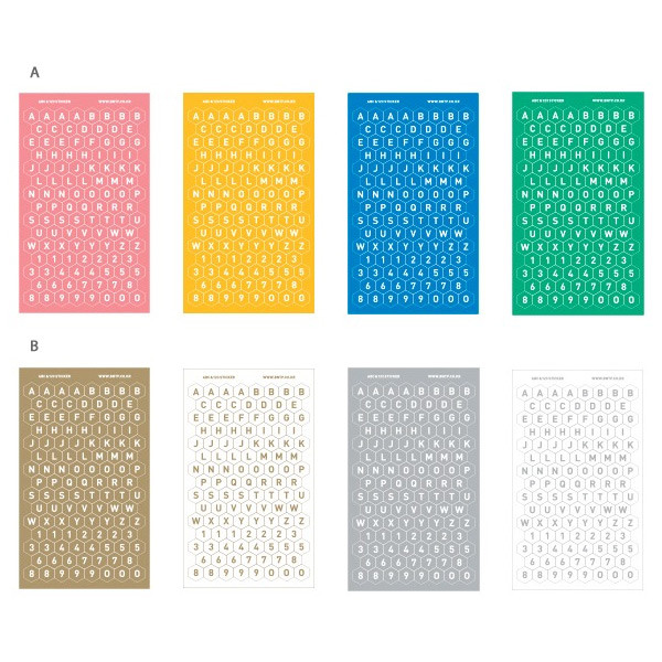 Alphabet and Number paper sticker set