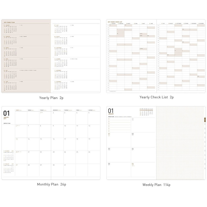 Composition - 2019 Simple dated weekly medium planner