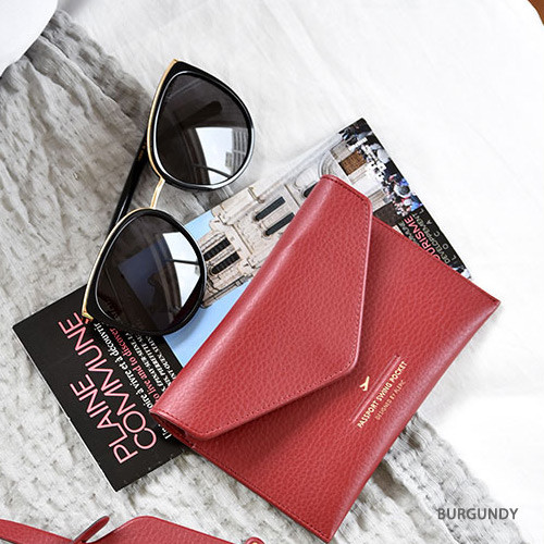 Burgundy - Away we go swing RFID blocking passport case