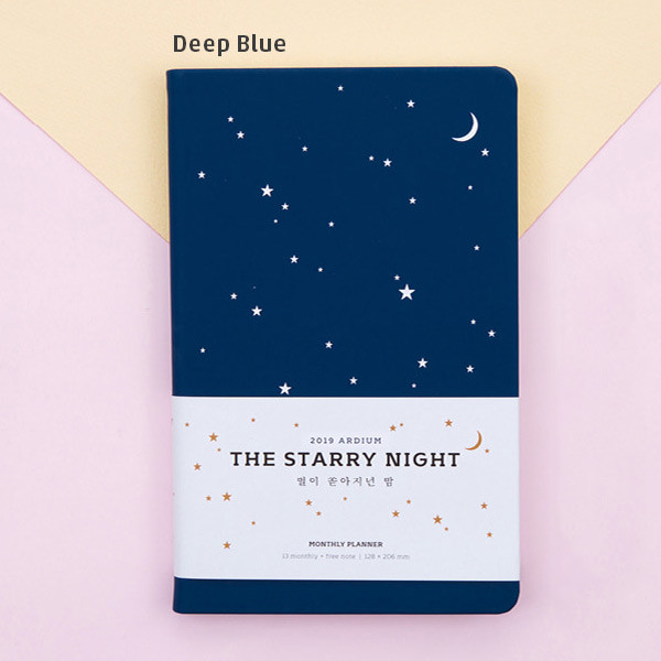 Deep blue - 2019 Starry night dated monthly planner