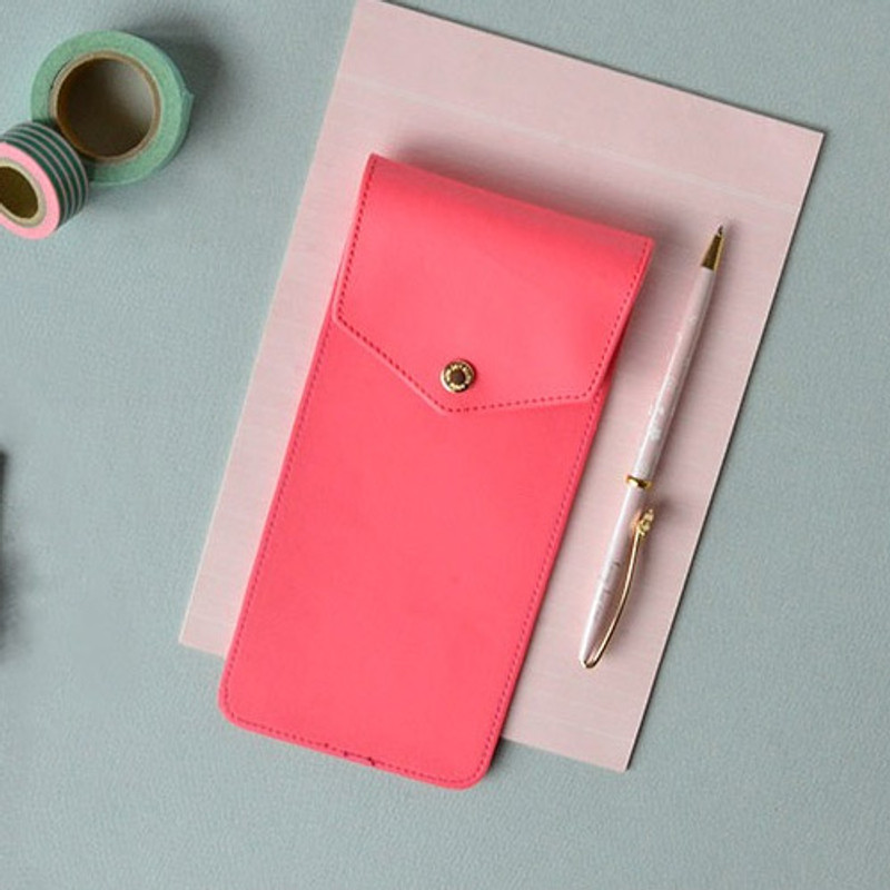 Scarlet pink - Lovelyborn synthetic leather pocket pencil case Scarlet pink - Lovelyborn synthetic leather pocket pencil case