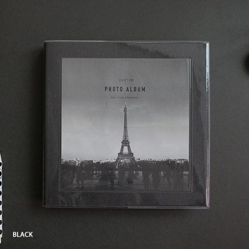 Black - Custom 4X6 slip in pocket photo album