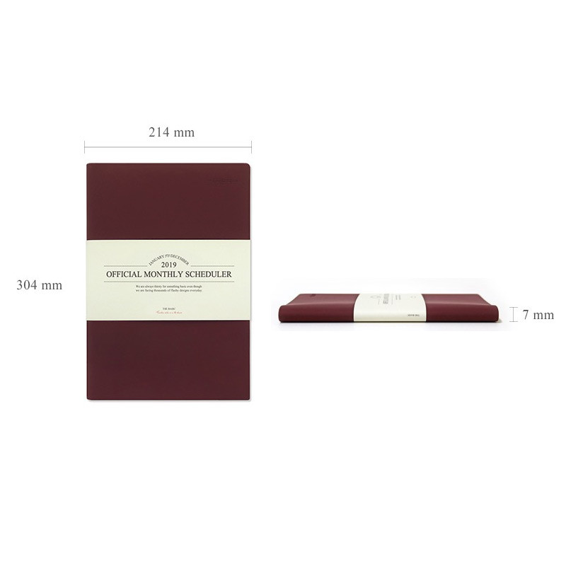 Size - 2019 The Basic official large dated monthly planner