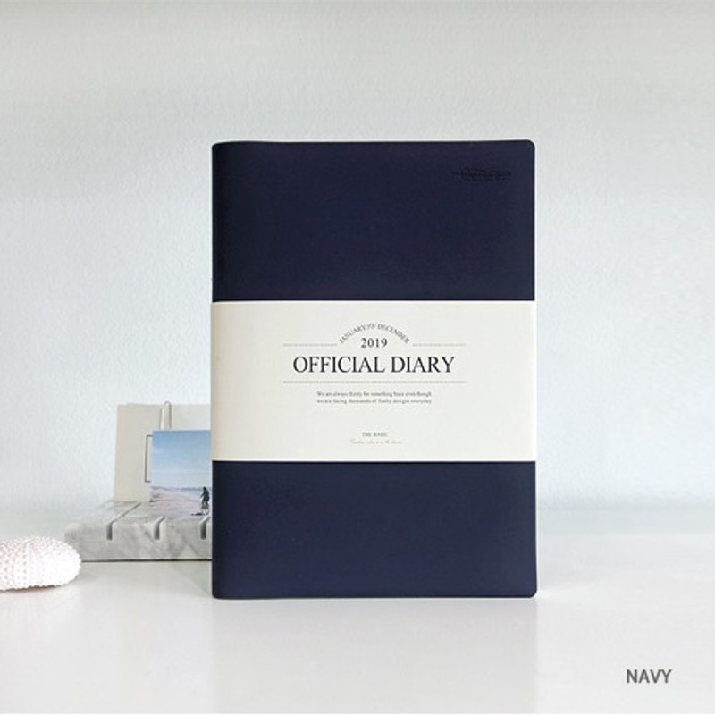 Navy - The Basic official undated monthly diary notebook Navy - The Basic official undated monthly diary notebook