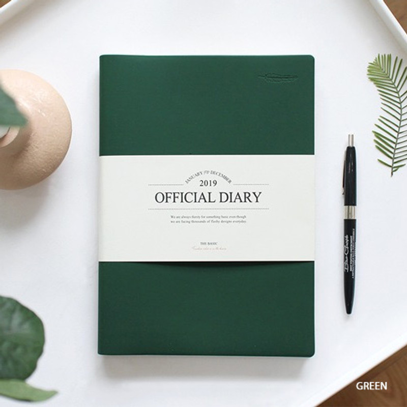 Green - The Basic official undated monthly diary notebook Green - The Basic official undated monthly diary notebook