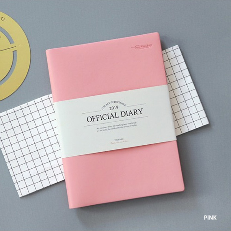 Pink - The Basic official undated monthly diary notebook Pink - The Basic official undated monthly diary notebook