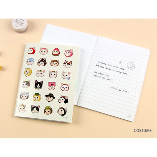 Costume - Choo Choo cat small lined and grid notebook ver2