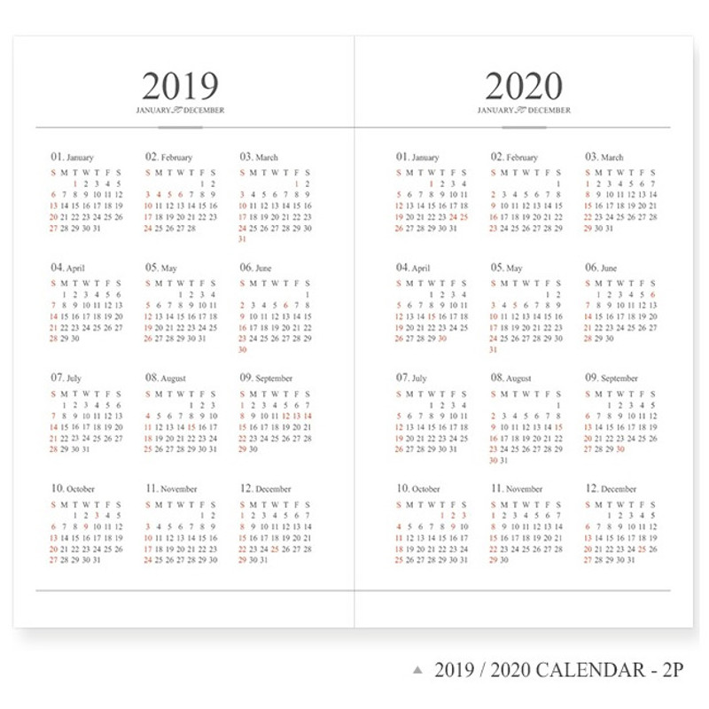 2019 / 2020 calendar