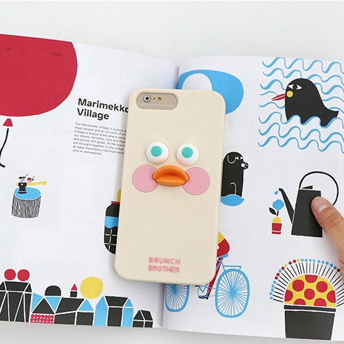 White - Brunch brother duck iPhone 6+ 6S+ 7+ 8+ silicone case