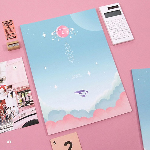 03 - Moonlight B5 size grid-lined class notebook 