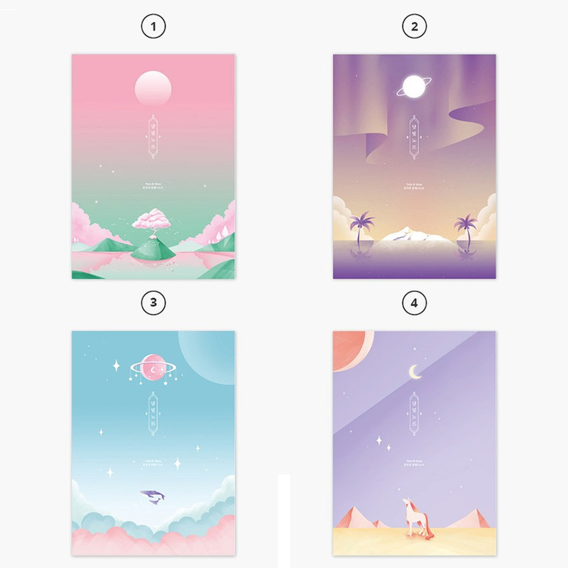 01 ~ 04 - Moonlight B5 size grid-lined class notebook 