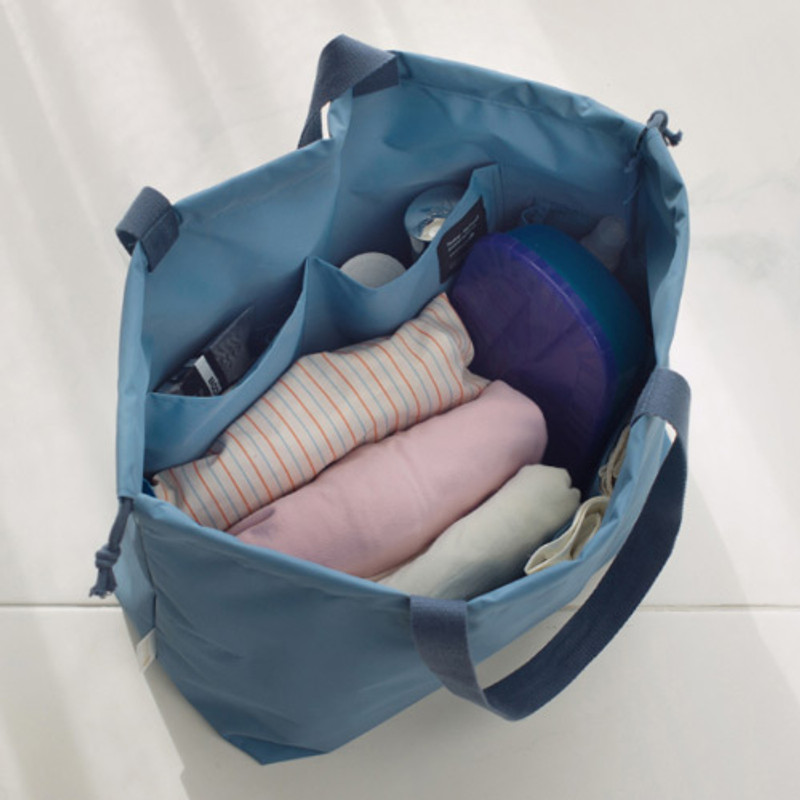 Blue gray - Travelus travel pocket drawstring shoulder tote bag Blue gray - Travelus travel pocket drawstring shoulder tote bag