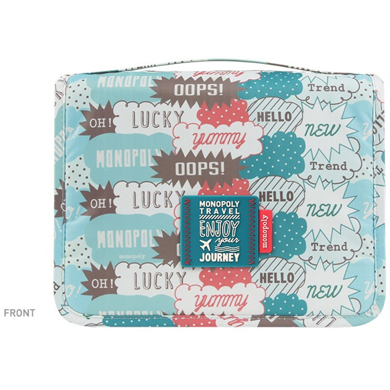 Front - Monopoly Enjoy journey large travel hanging toiletry pouch bag