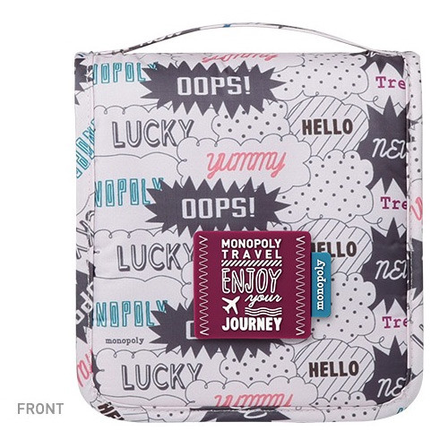 Front - Monopoly Enjoy journey small travel hanging toiletry pouch bag