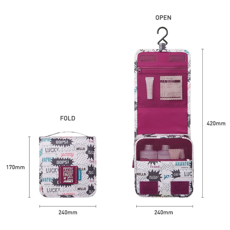Size - Monopoly Enjoy journey small travel hanging toiletry pouch bag