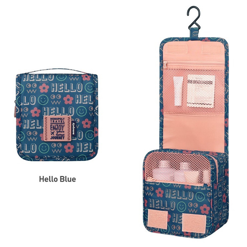 Hello blue - Monopoly Enjoy journey small travel hanging toiletry pouch bag