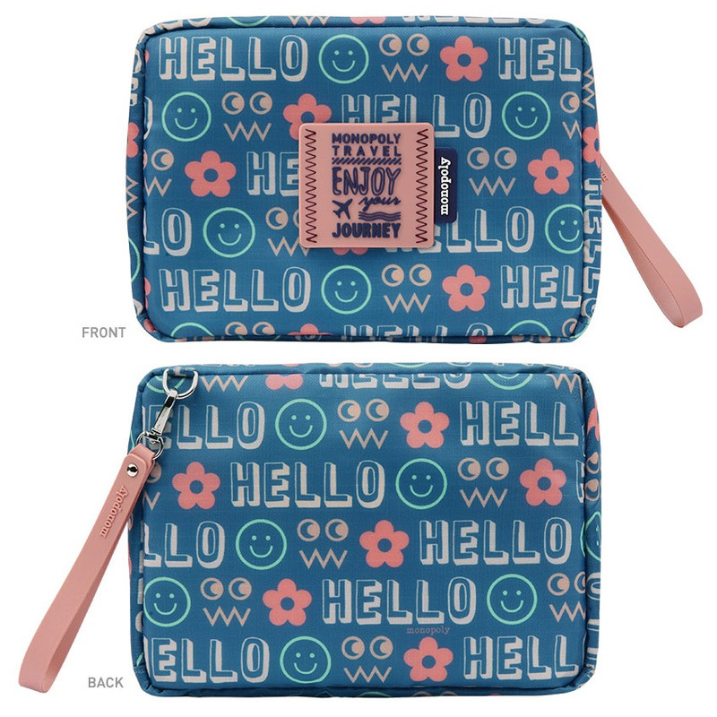 Monopoly Enjoy journey travel large multi zipper daily pouch