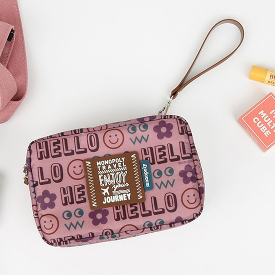 Monopoly Enjoy journey travel small multi zipper daily pouch