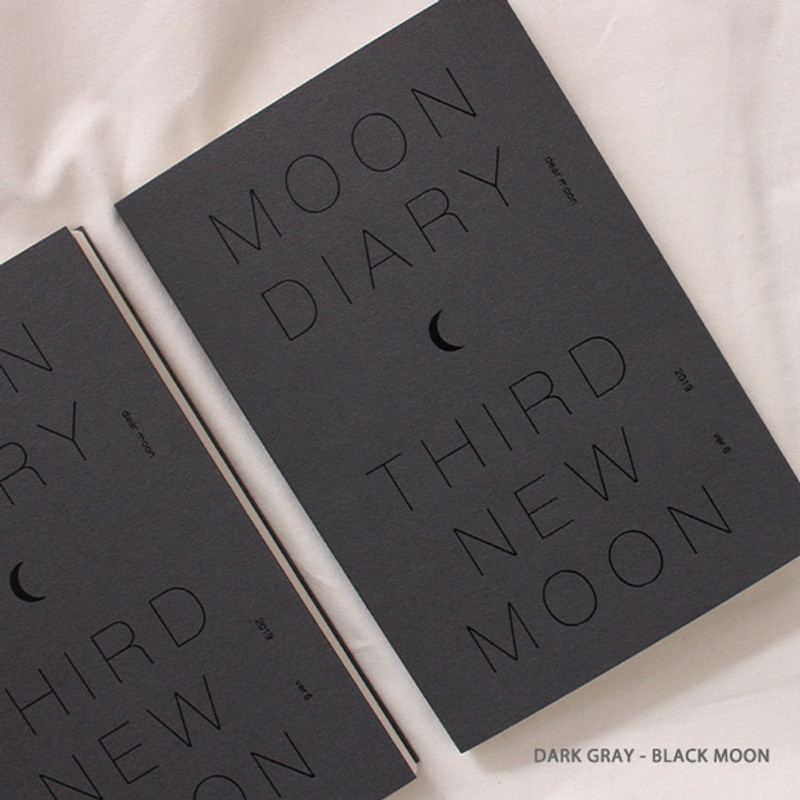 Dark gray - 2019 The third moon dated weekly diary planner