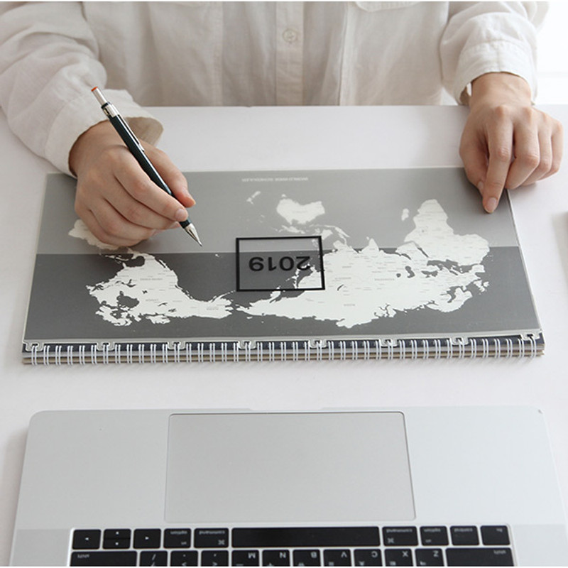 2019 Worldwide spiral bound desk dated monthly planner