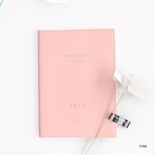 Pink - 2019 Simple Large dated monthly planner