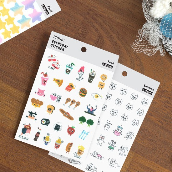 Everyday deco clear sticker set