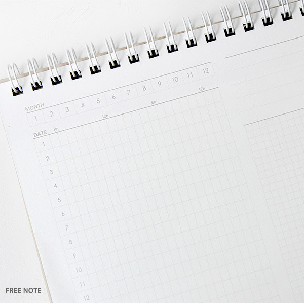 Free note - 2019 Pattern spiral desk monthly calendar