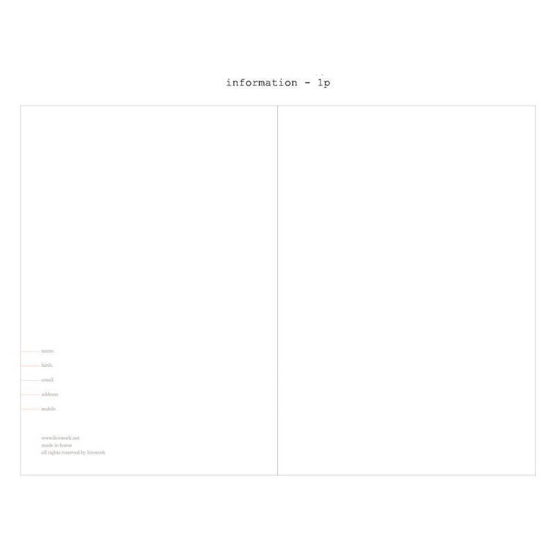 Information - 2019 Moment dated weekly diary