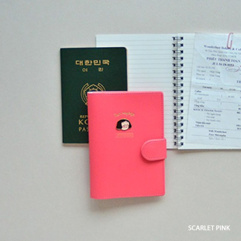 Scarlet pink - Du dum RFID blocking passport case holder