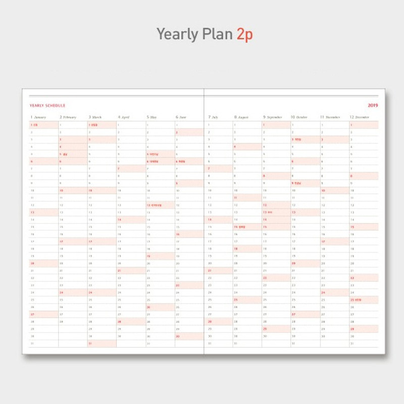 Yearly plan - 2019 Florence hardcover dated daily planner