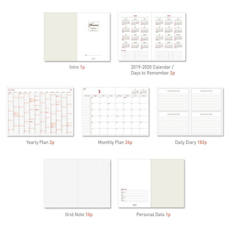 Composition - 2019 Florence hardcover dated daily planner
